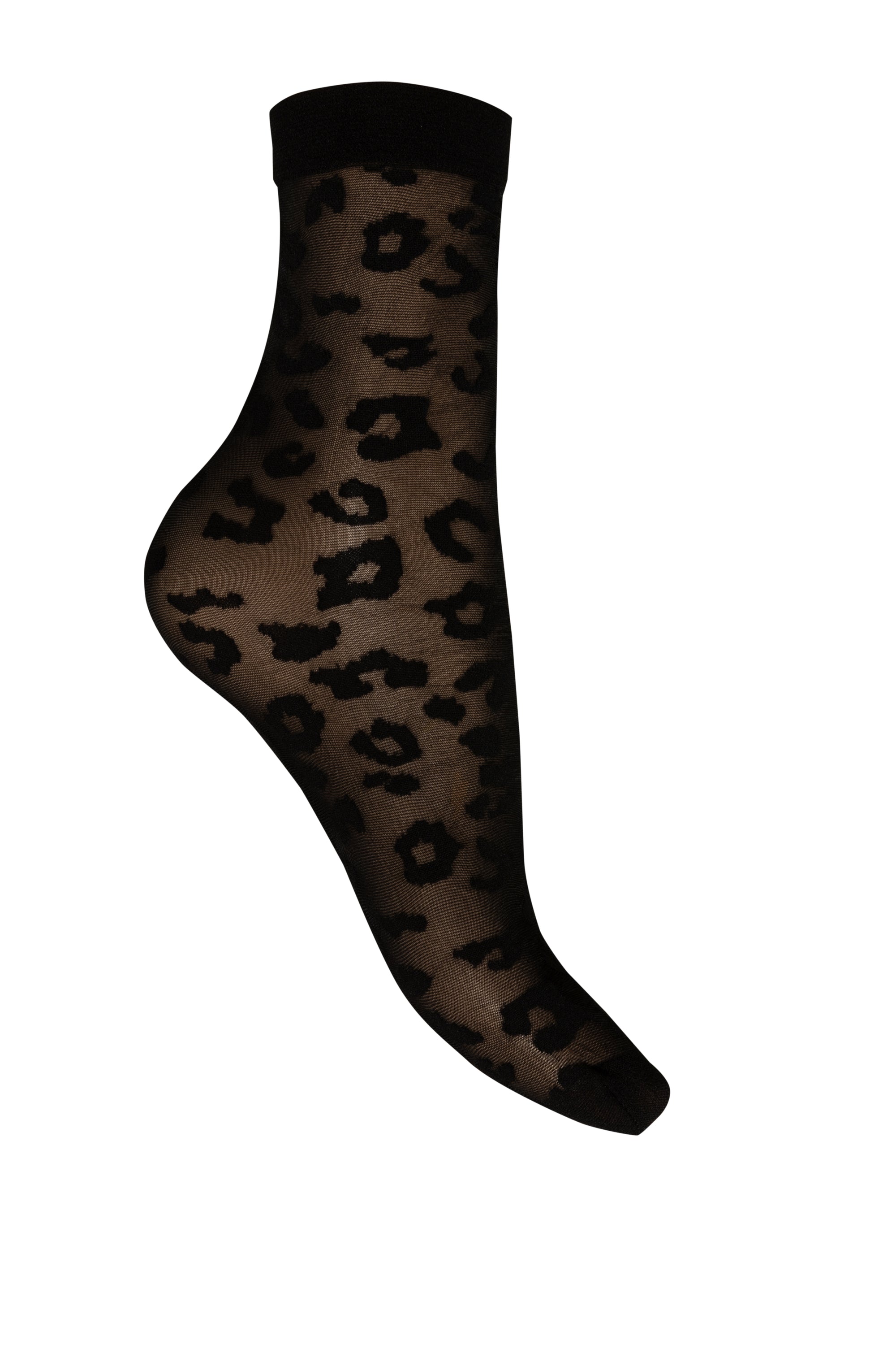 Anklet socks with a leopard print design CHAN