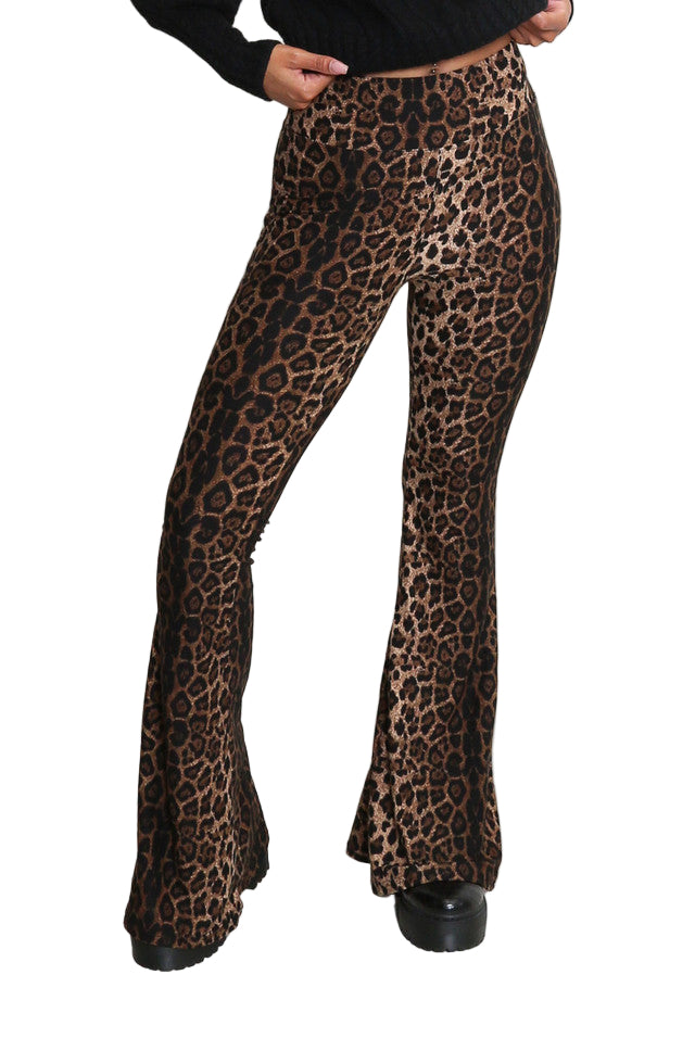 Allana leopard leggings with flares