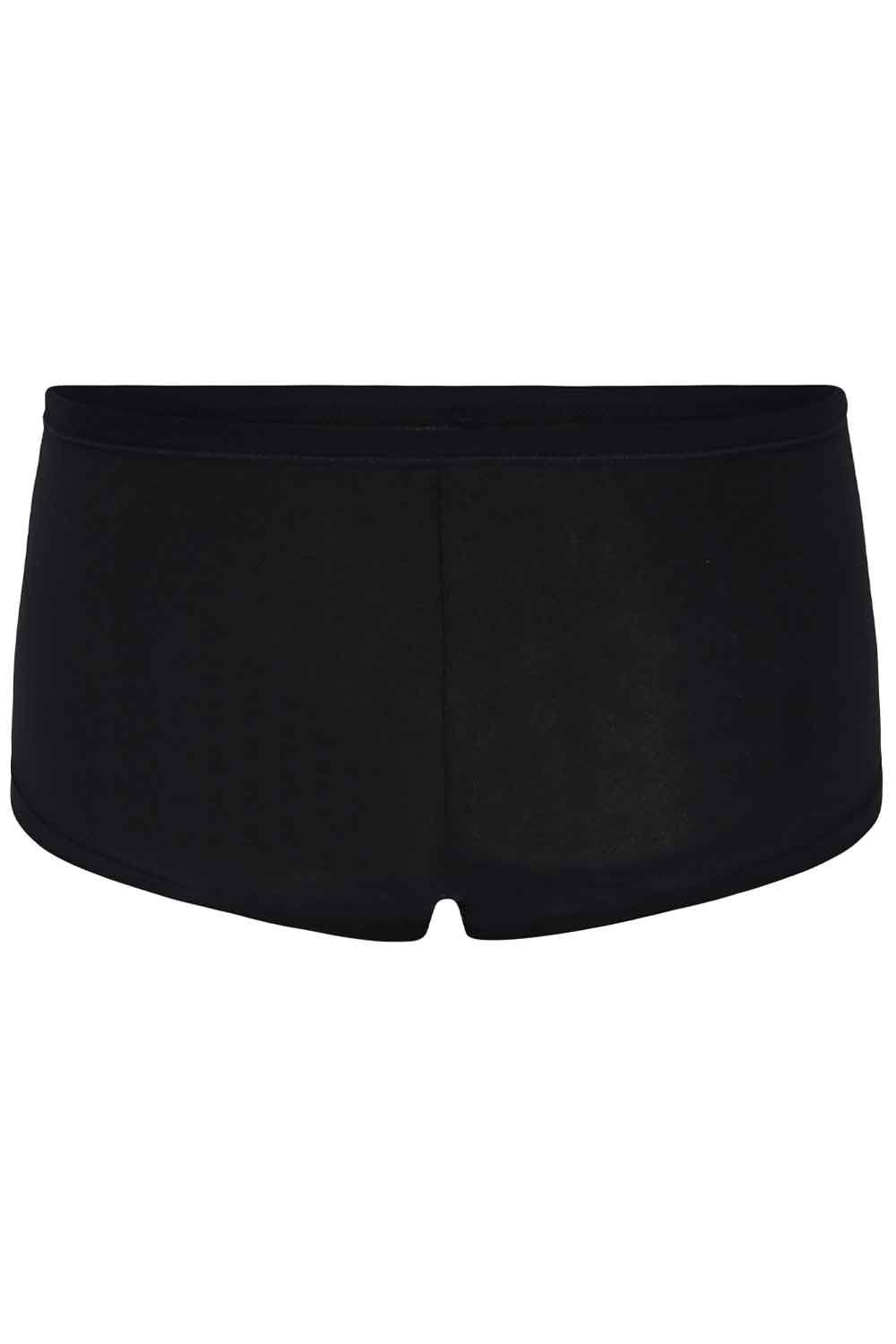 Love Luna teens first period black shortie briefs  on a white background