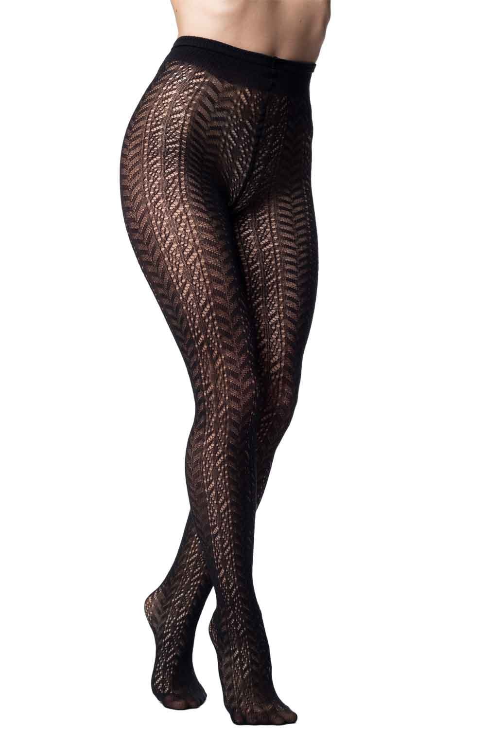 Mizar chevron  tights worn by a person on a white background
