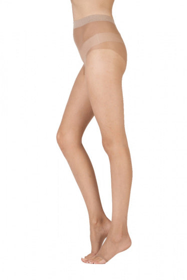 Tights being worn on a white background