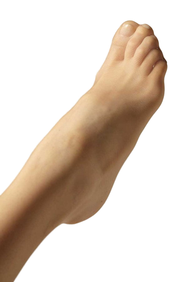 Close-up of sandal toe tights  on a white background