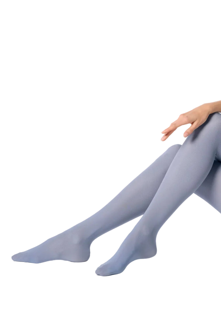  Sugar paper blue  tights worn by a person on a white background