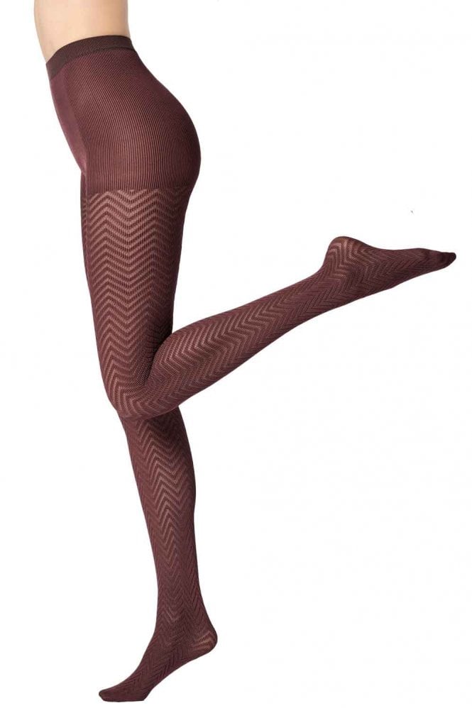 Tweed tights By Oroblu In Cacao Colour