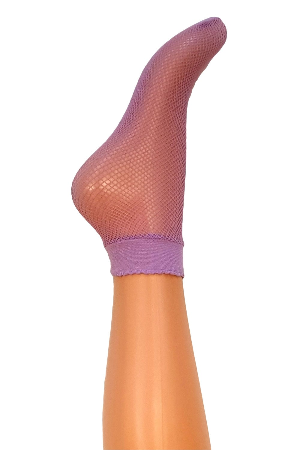 Pink Fishnet ankle socks  on a white background