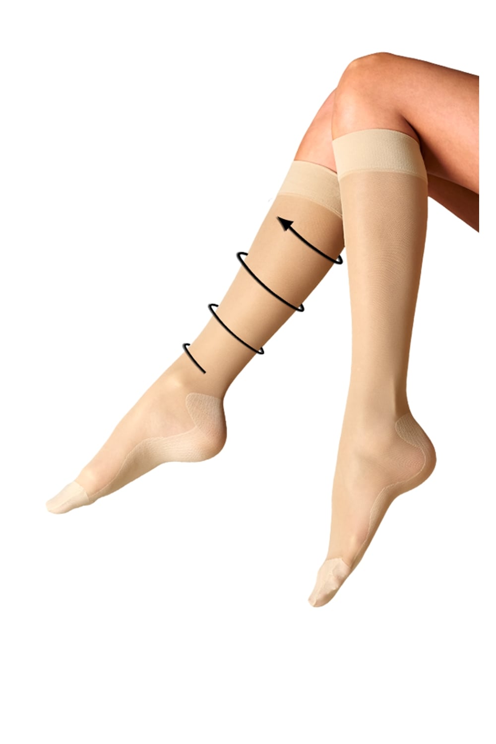 Pretty Legs silky smooth compression socks  on a white background