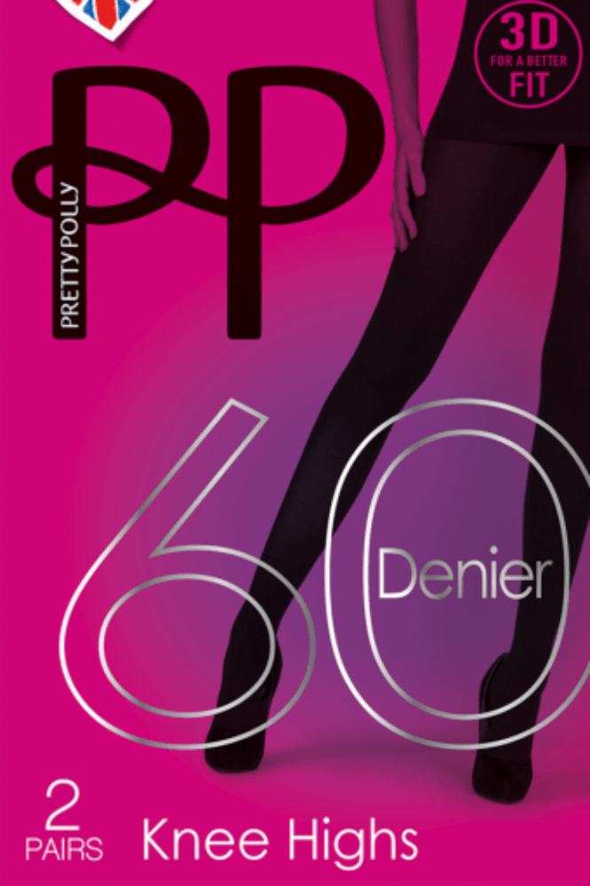 Opaque 3D knee highs by Pretty Polly in a 60 denier EVA8 
