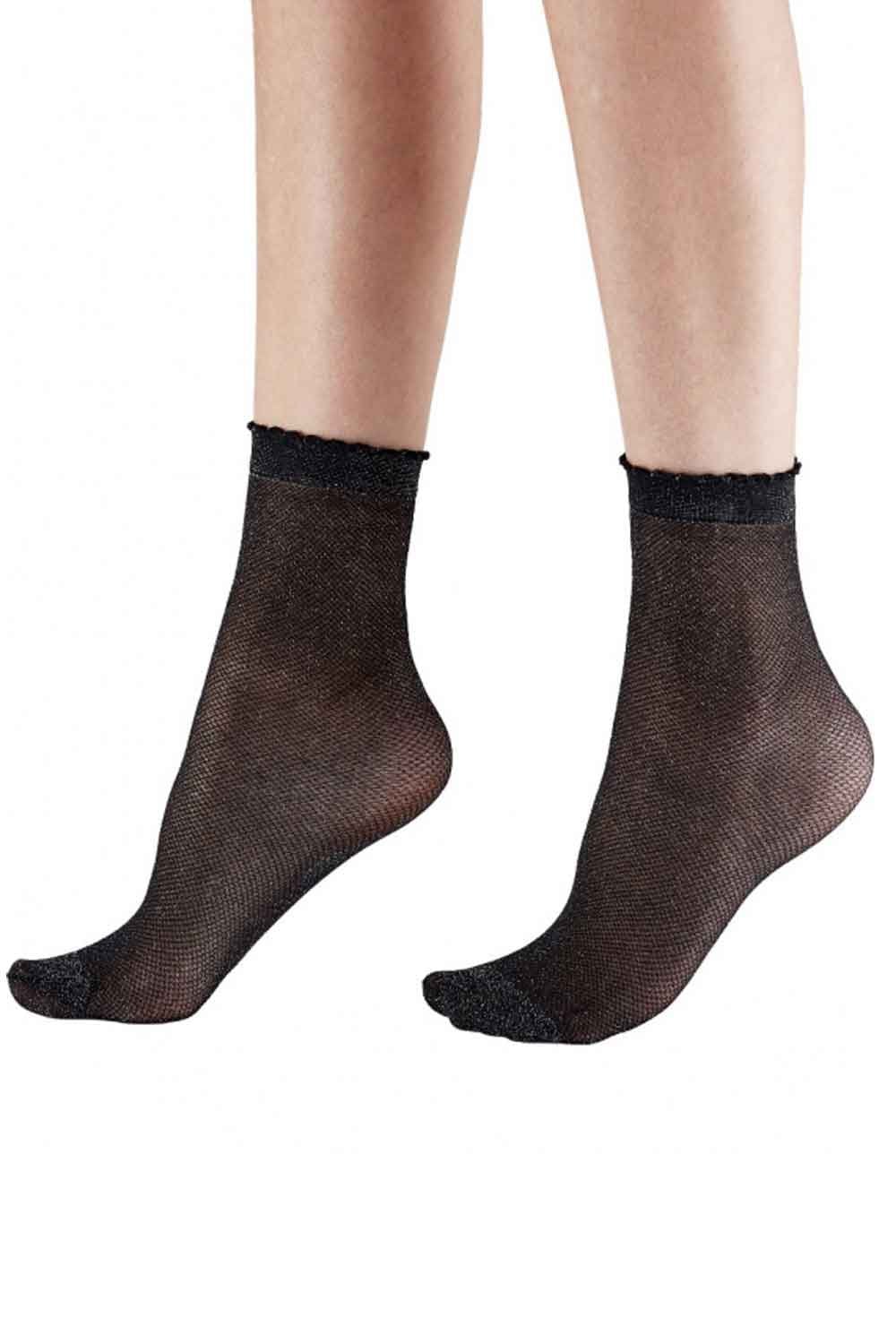 Black Silver Sparkle Ankle Highs AYN9