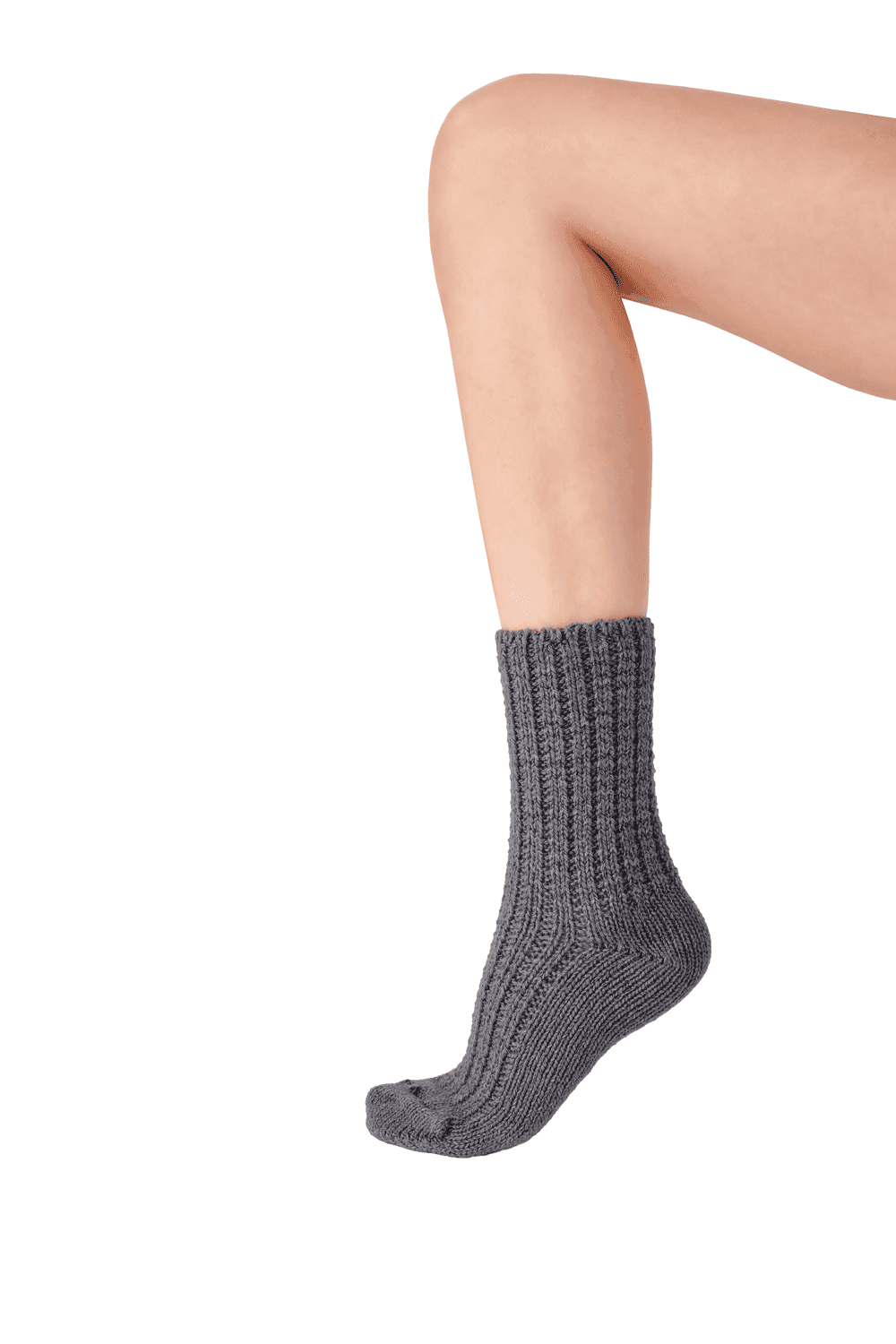 Gray sock on a white background