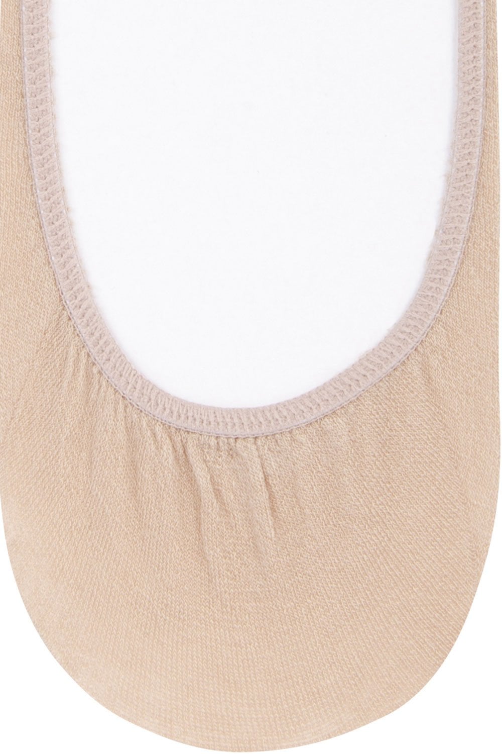 Nude sock with a white sole on a white background