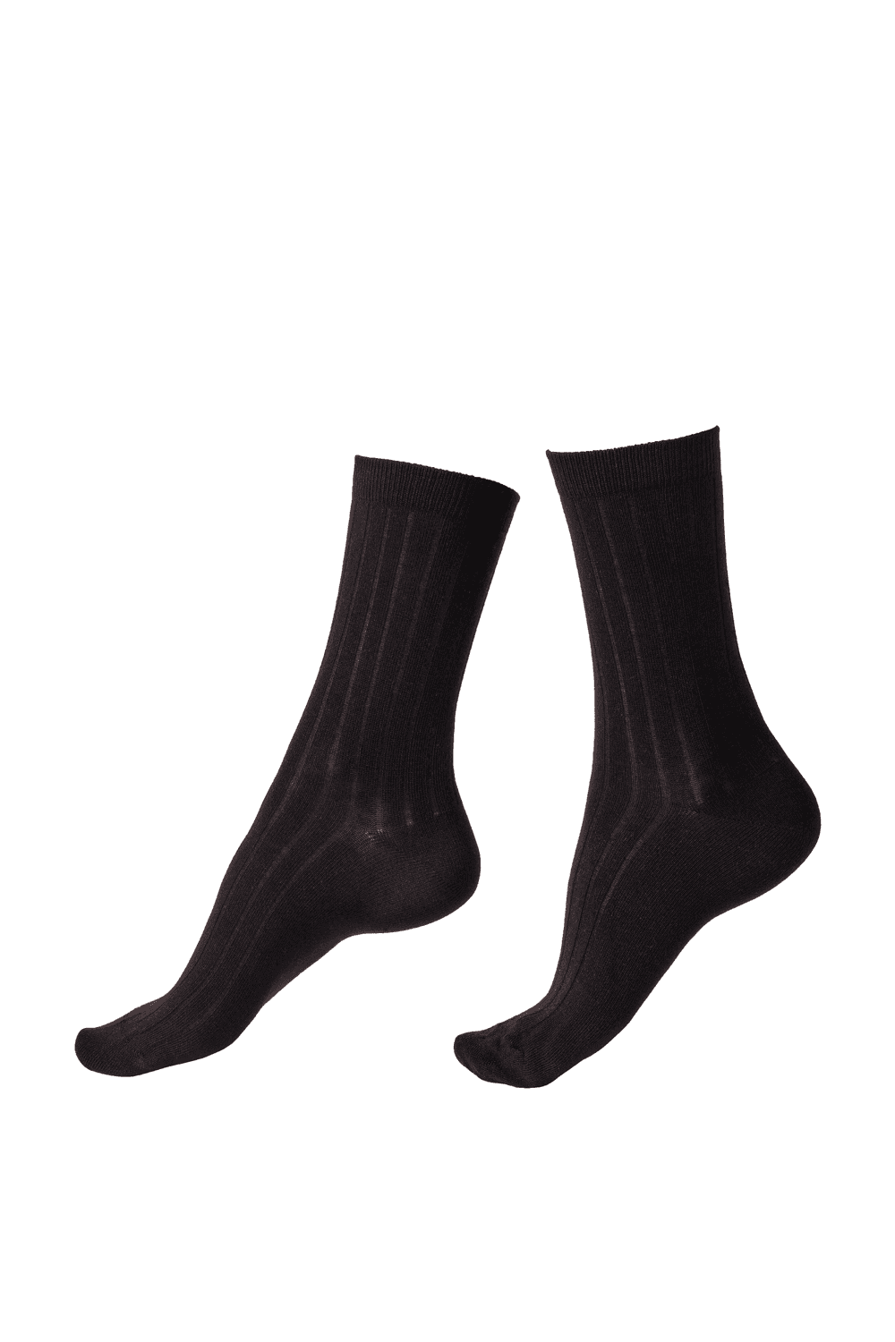 Pair of black socks on a white background