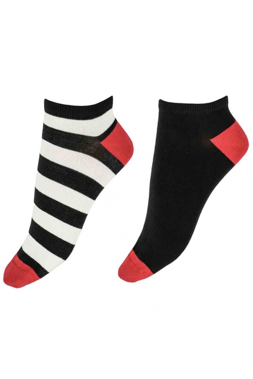 Wide Stripe Bamboo Trainer Liner Socks EXV1