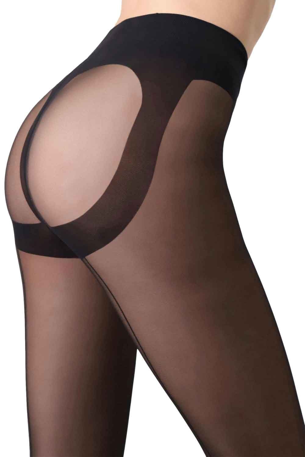 Black backseam tights   on a white background