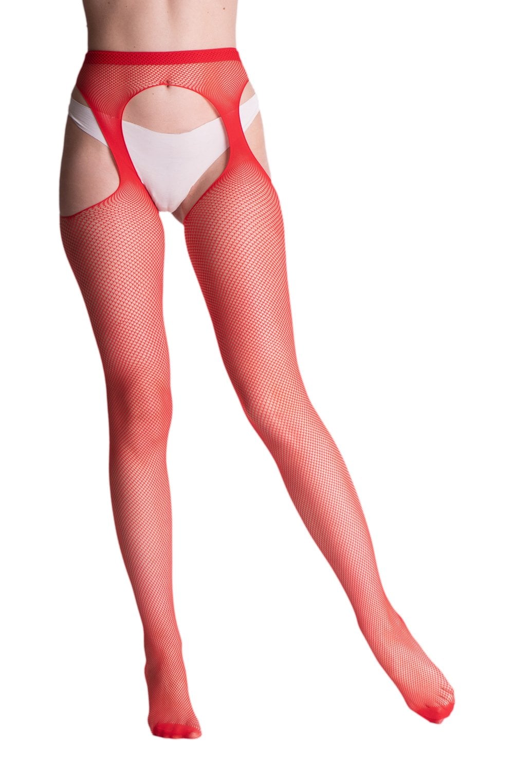 Trasparenze silene strip panty in red on a white background