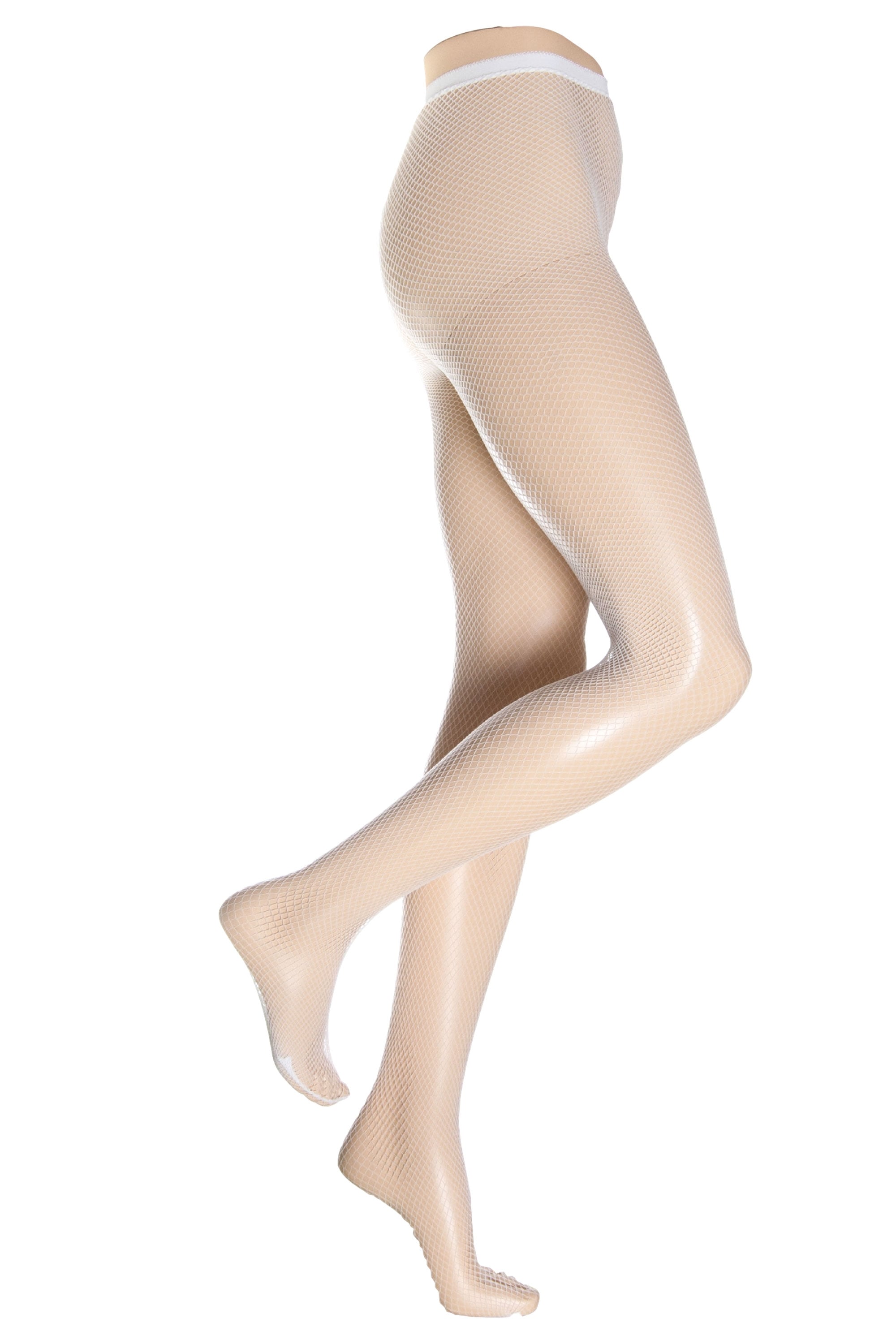 White fishnet tights  on a white background