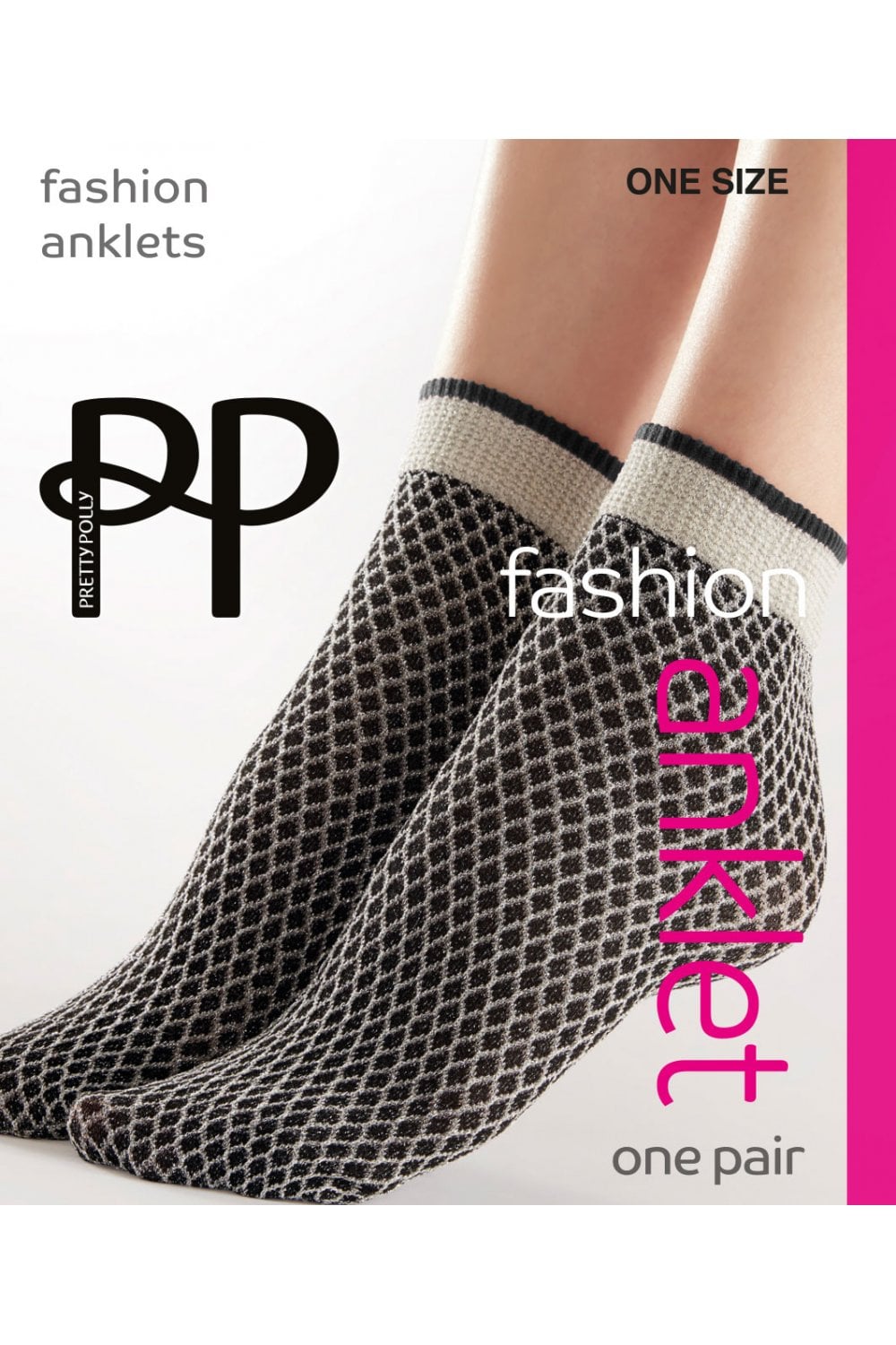 Fashion anklets with brand logo and text on a white background