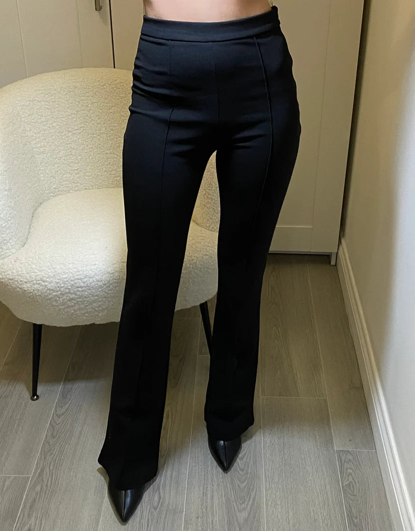 Allana flared tailored trousers in black