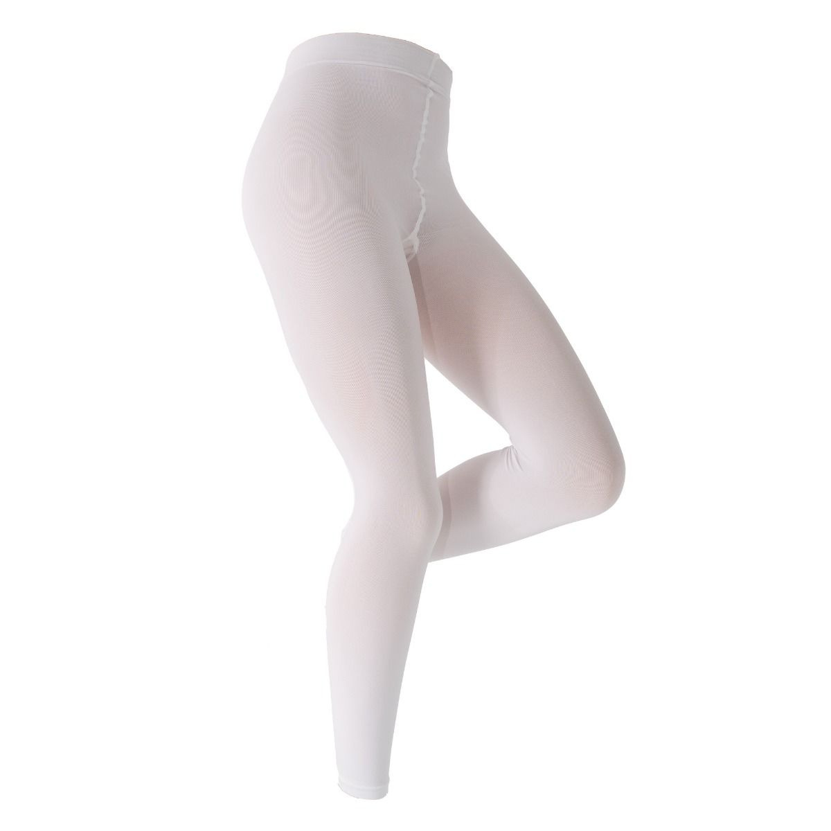 White  Dorella footless tights on a white background