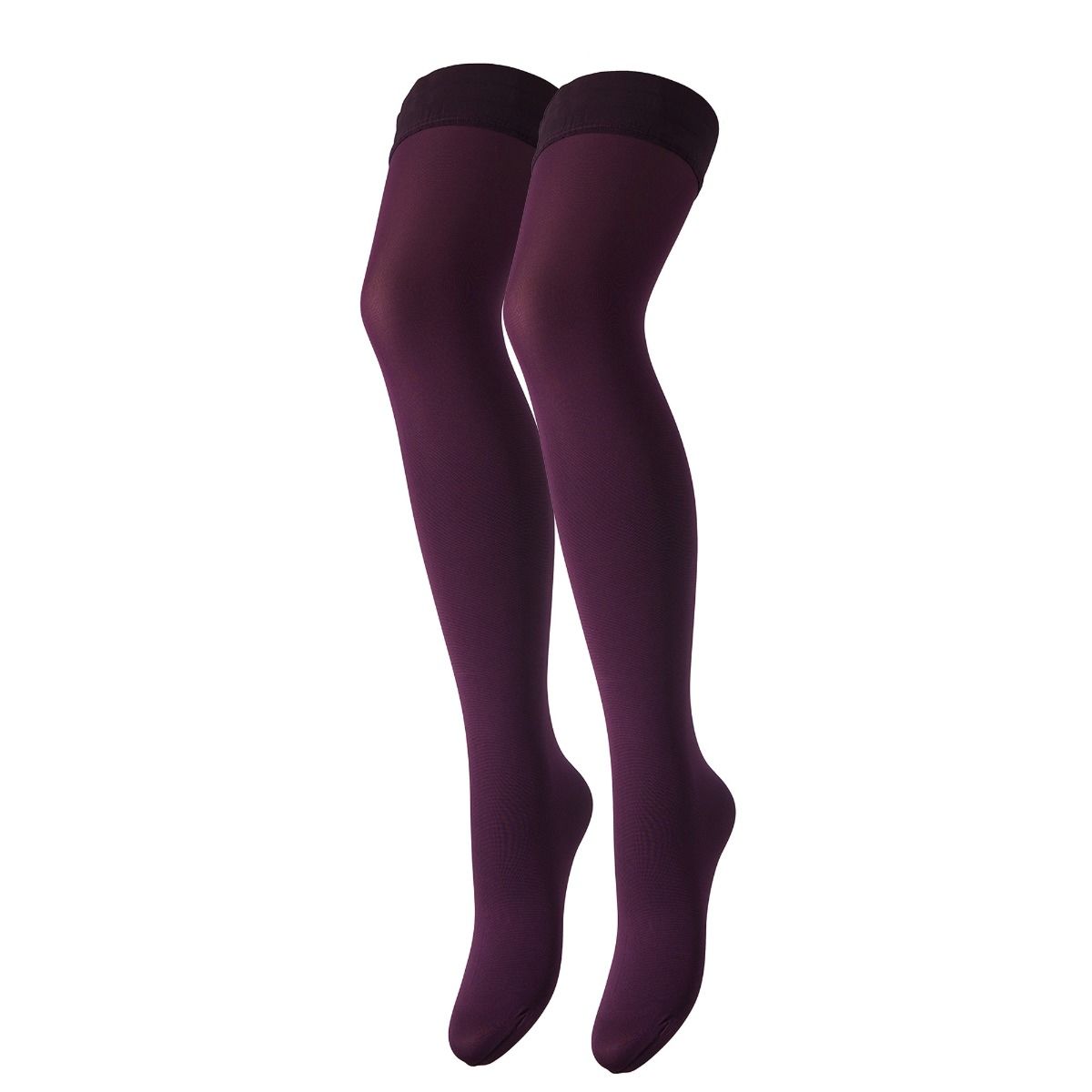 Magenta coloured hold ups  on a white background