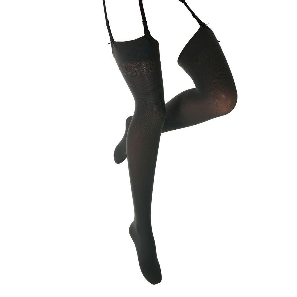 Antracite coloured stockings  on a white background