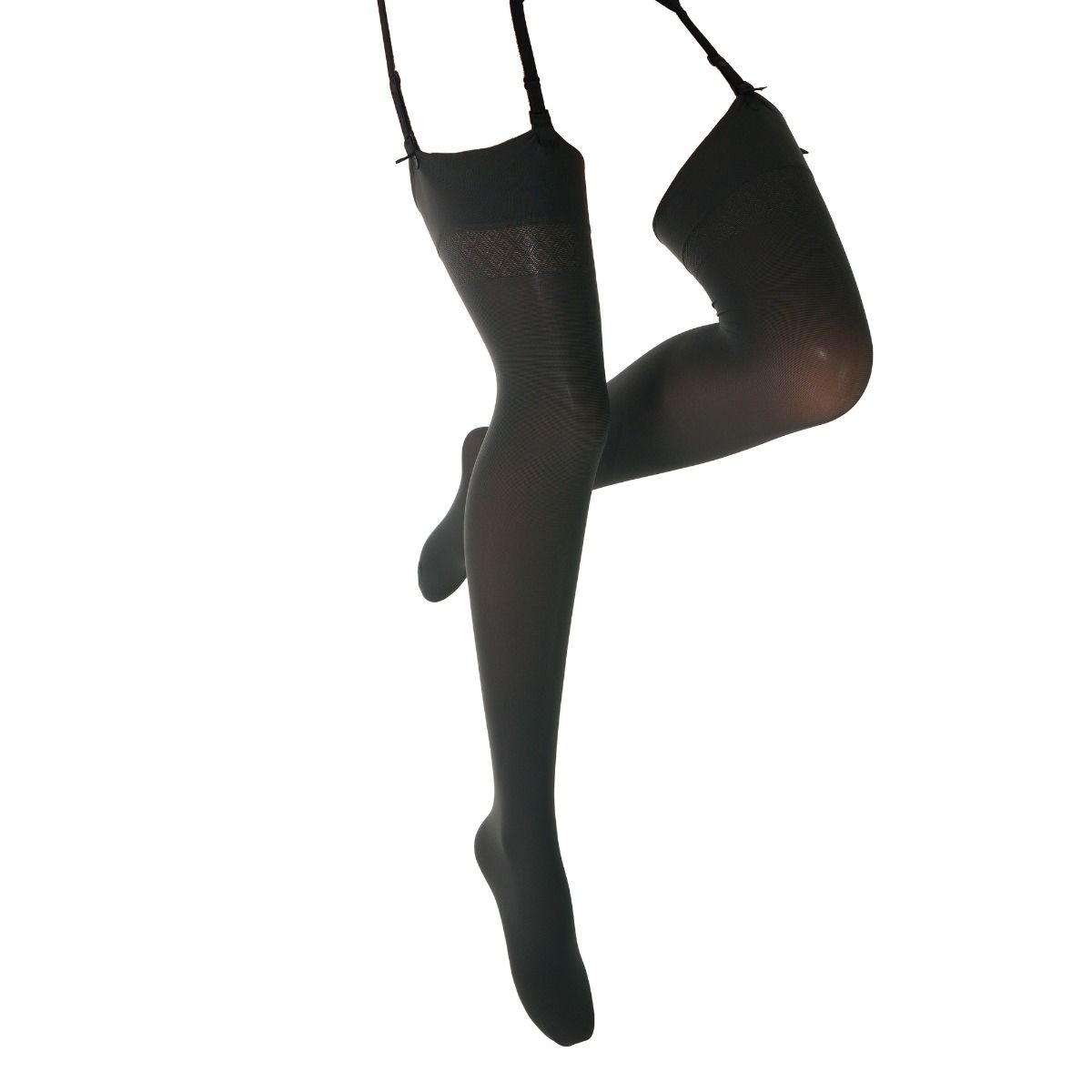 Antracite coloured stockings  on a white background