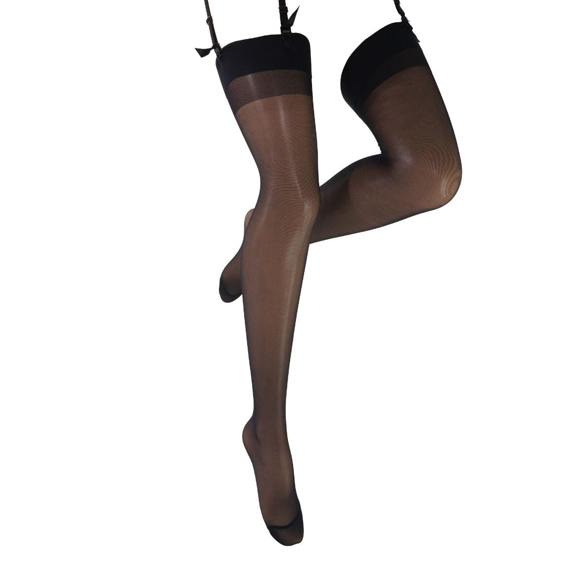 Trasparenze black stockings  on a white background