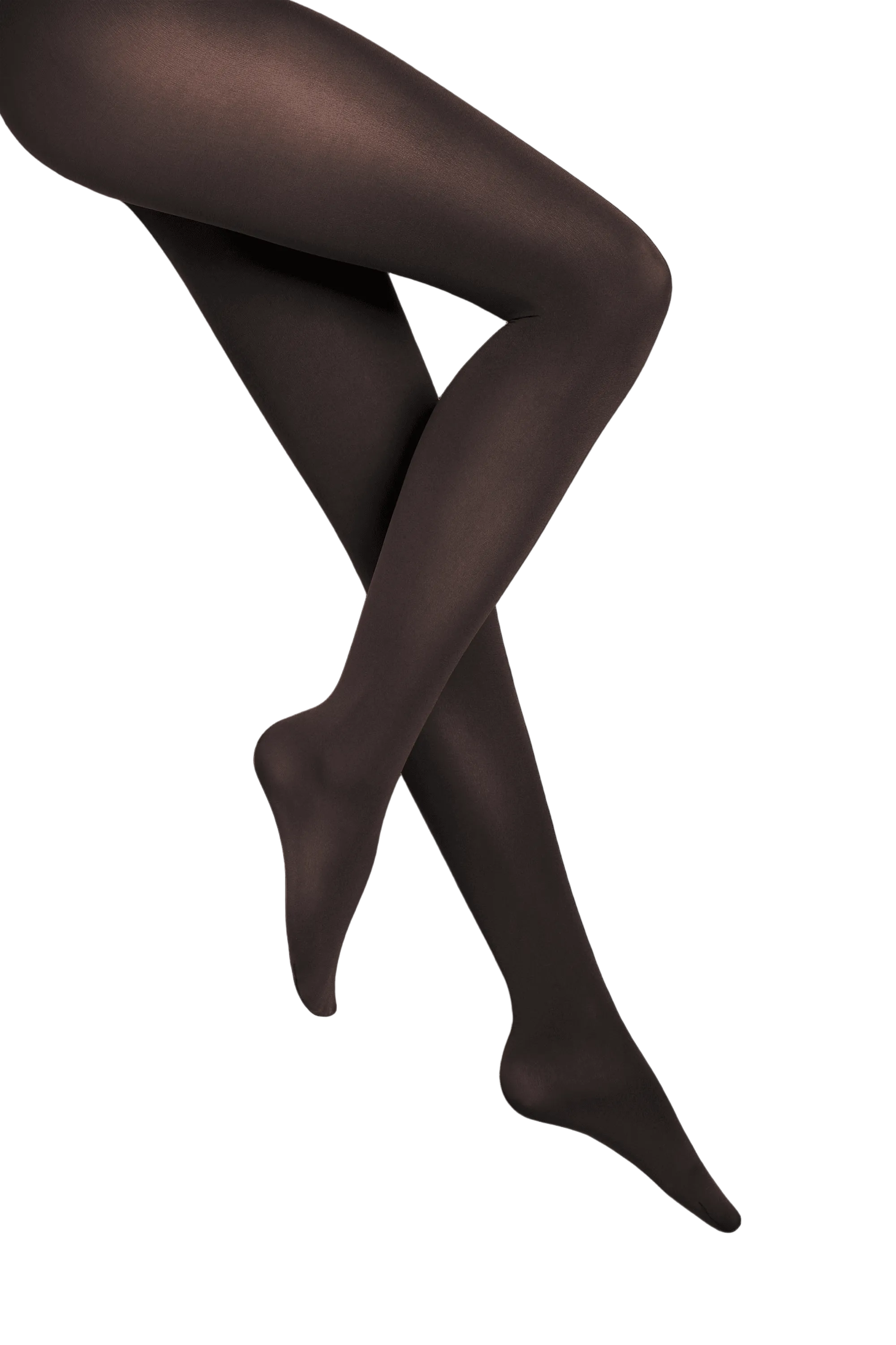 Wolford dark brown tights on a black background