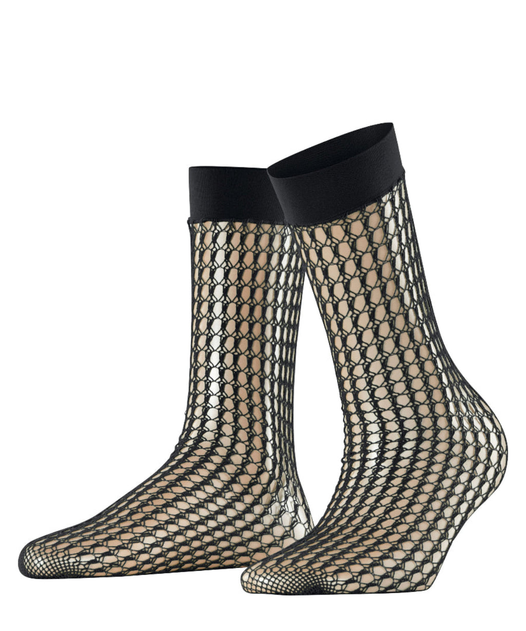 black fishnet socks by Falke