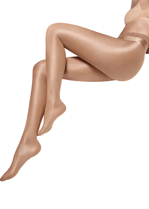 Beige sheer stockings on a gray background