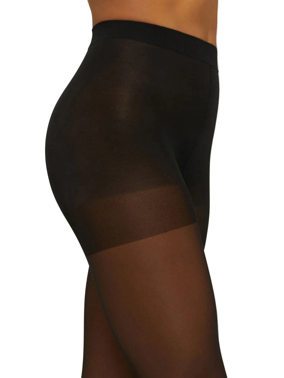 Black sheer tights on a white background