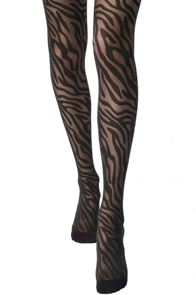 Zebra Print Design Tights By Oroblu