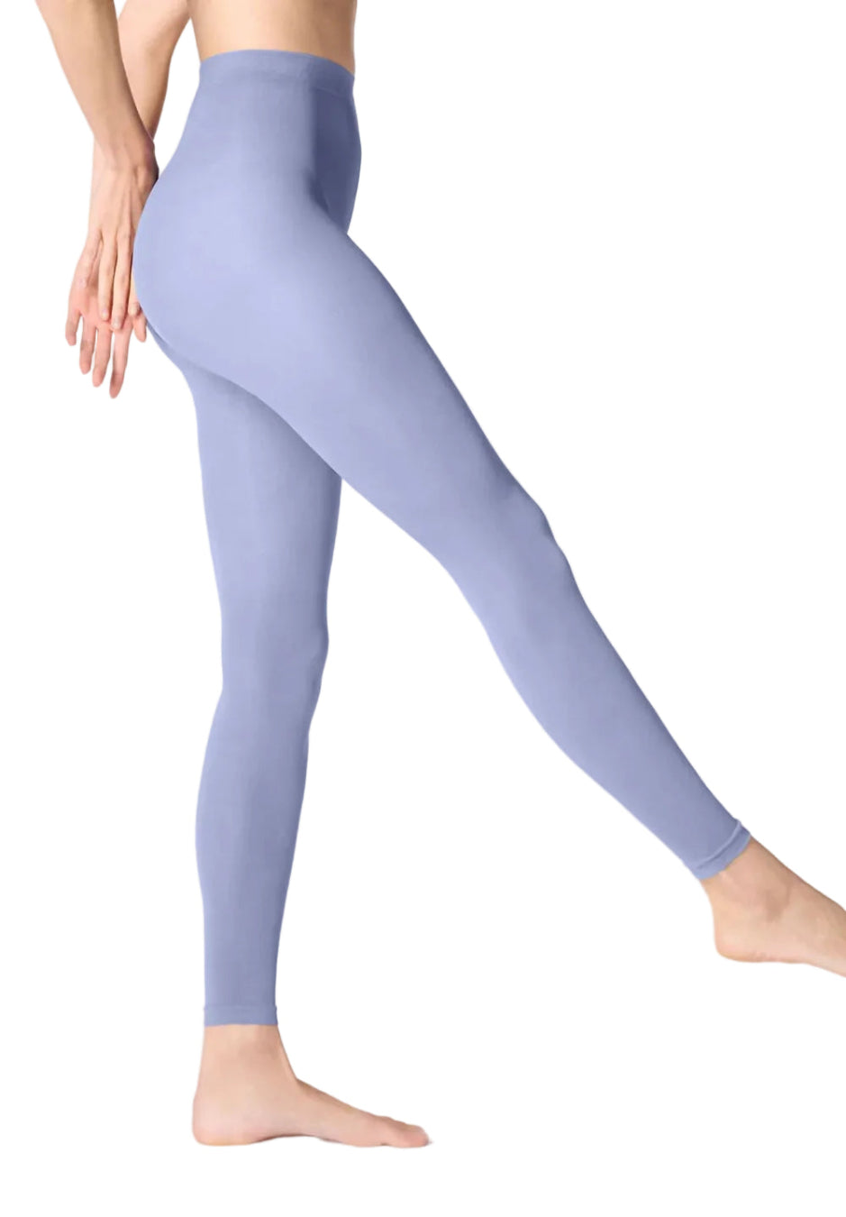 grey leggings worn by a person on a white background
