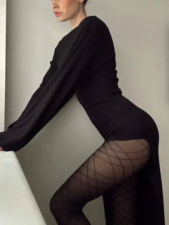 Ribbon Pattern Tights