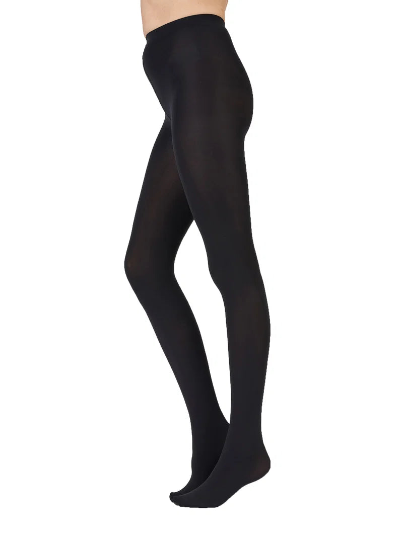 pretty legs 80 denier black tights on model